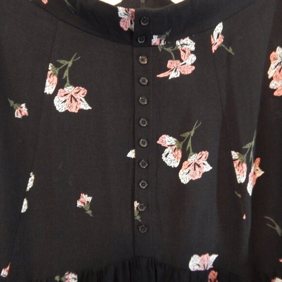 Torrid Black Floral Print Button Front Maxi Skirt - Picture 4 of 10